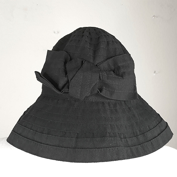CAPELLI Hat Black Foldable Sun Beach Pool Outdoors Floppy Wide Brim - Picture 1 of 10